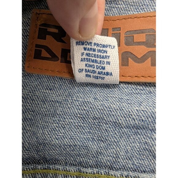 ReliQ Denim Jacket Mens XL Blue Trucker 100% Cotton Button Front Pockets Classic - Picture 7 of 7